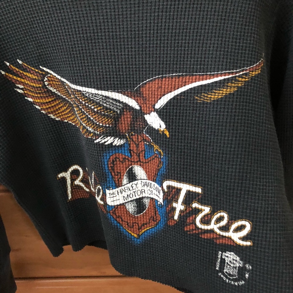 sold // vtg harley davidson crop long sleeve - Picture 6 of 8